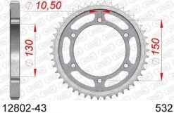 AFAM Tandwiel Achterzijde Staal 43T - 532