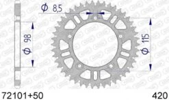 AFAM Tandwiel Achterzijde Aluminium 50T - 420